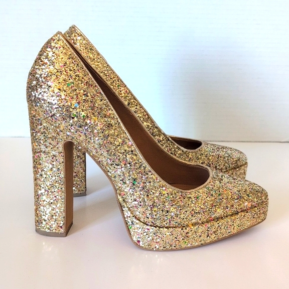 JESSICA SIMPSON Glynis-P Block Heel Sequin Pumps - Picture 2 of 10